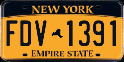 NY license plate FDV1391