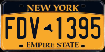 NY license plate FDV1395