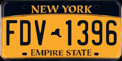 NY license plate FDV1396