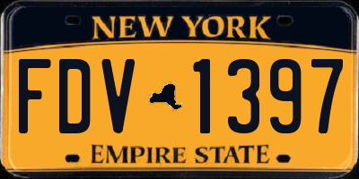NY license plate FDV1397