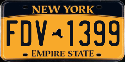 NY license plate FDV1399