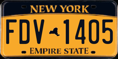 NY license plate FDV1405