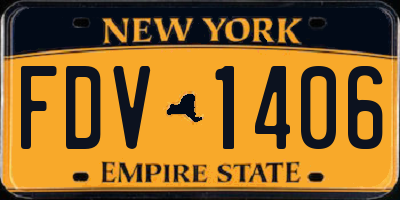 NY license plate FDV1406