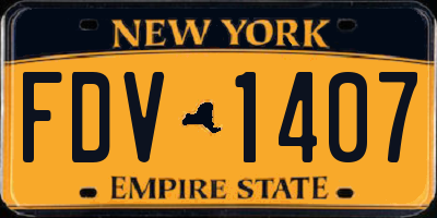 NY license plate FDV1407
