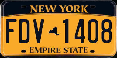 NY license plate FDV1408