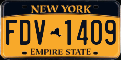 NY license plate FDV1409