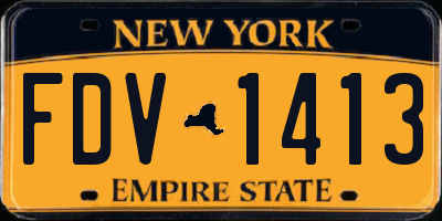 NY license plate FDV1413