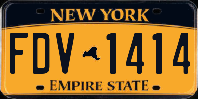 NY license plate FDV1414