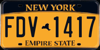 NY license plate FDV1417