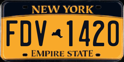 NY license plate FDV1420