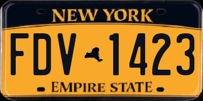 NY license plate FDV1423