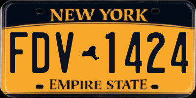 NY license plate FDV1424