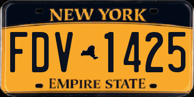 NY license plate FDV1425