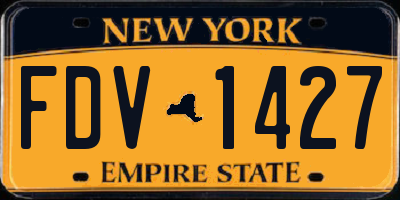 NY license plate FDV1427