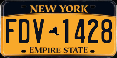 NY license plate FDV1428