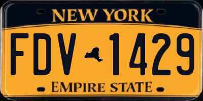 NY license plate FDV1429
