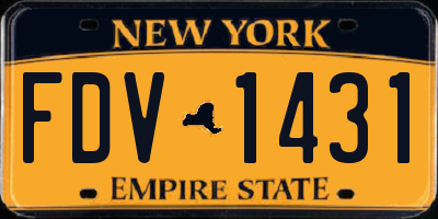 NY license plate FDV1431