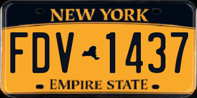 NY license plate FDV1437
