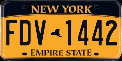 NY license plate FDV1442