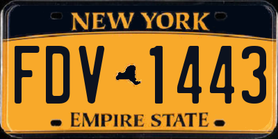 NY license plate FDV1443