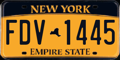 NY license plate FDV1445