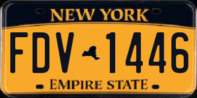 NY license plate FDV1446