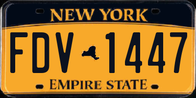 NY license plate FDV1447