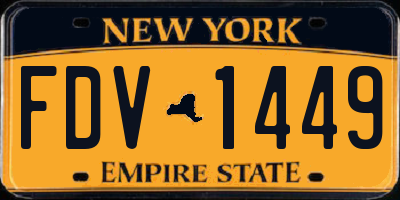 NY license plate FDV1449