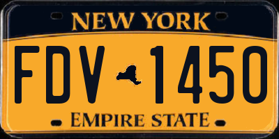 NY license plate FDV1450