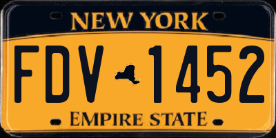 NY license plate FDV1452