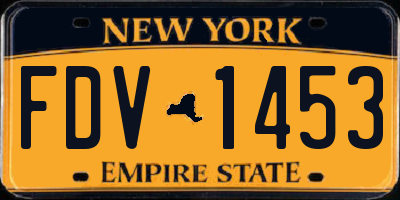 NY license plate FDV1453