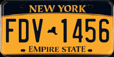 NY license plate FDV1456