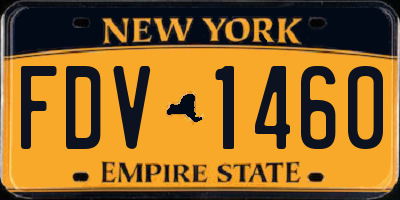 NY license plate FDV1460
