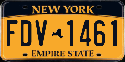 NY license plate FDV1461