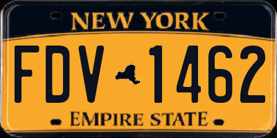 NY license plate FDV1462