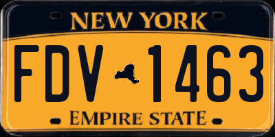 NY license plate FDV1463
