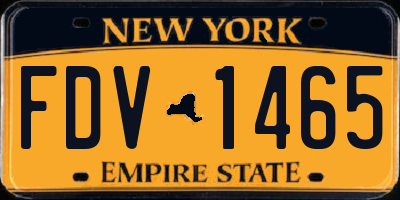 NY license plate FDV1465