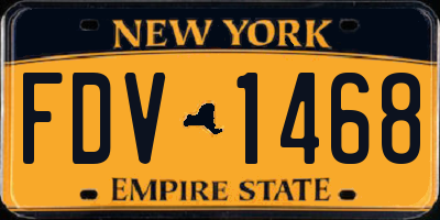 NY license plate FDV1468
