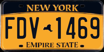 NY license plate FDV1469