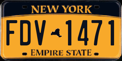 NY license plate FDV1471