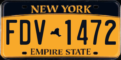 NY license plate FDV1472