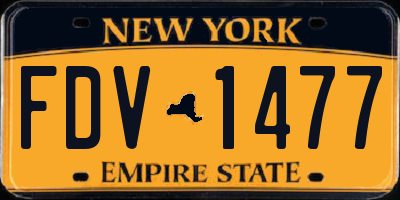 NY license plate FDV1477