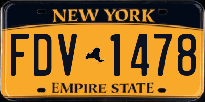 NY license plate FDV1478