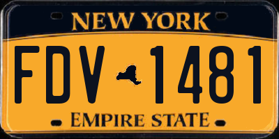 NY license plate FDV1481