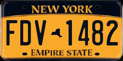 NY license plate FDV1482