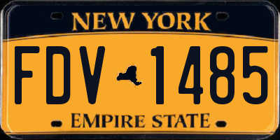 NY license plate FDV1485