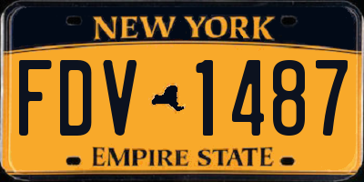 NY license plate FDV1487