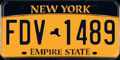 NY license plate FDV1489