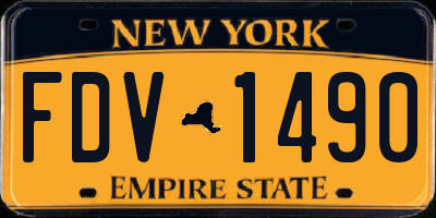 NY license plate FDV1490