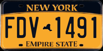 NY license plate FDV1491